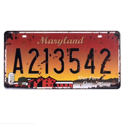 Custom US theme decorative car license plate vintage retro aluminum license plate tin sign