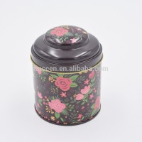 100g round tin tea caddy with insert lid and dome cap