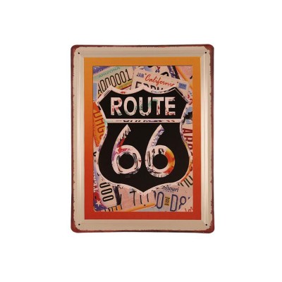 Wine Cars Motorcycle Route 66 Beauty Metal Craft Vintage Embossed Retro Tin Sign