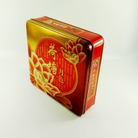 high quality square metal moon cake tin box